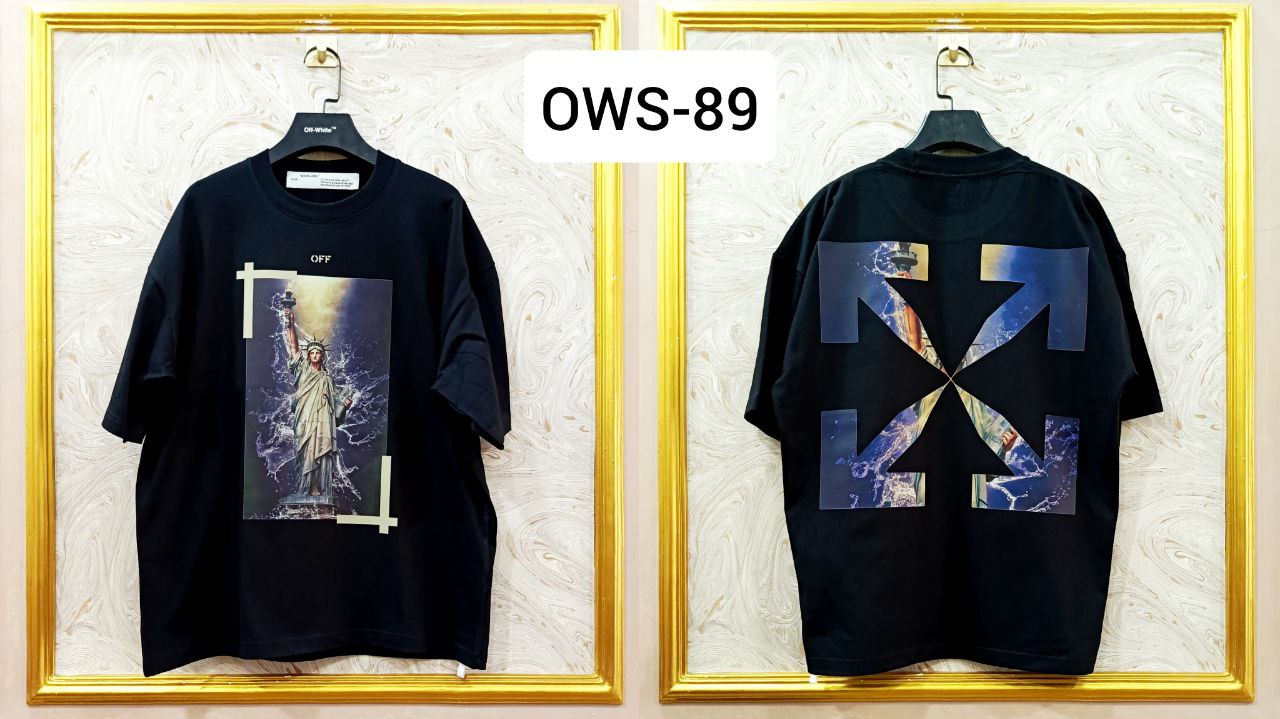 OWS-89 | Off-White Style Graphic T-Shirt – Streetwear Oversized Tee