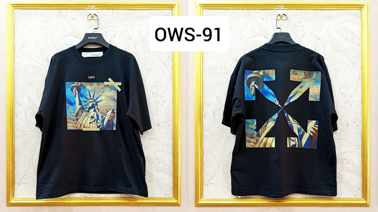 OWS-91 | Off-White Style Graphic T-Shirt โ Streetwear Oversized Tee