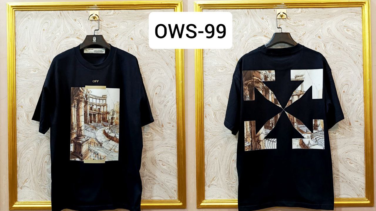OWS-99 | Off-White Style Graphic T-Shirt โ Streetwear Oversized Tee