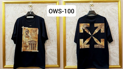 OWS-100 | Off-White Style Graphic T-Shirt – Streetwear Oversized Tee