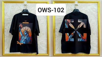OWS-102 | Off-White Style Graphic T-Shirt – Streetwear Oversized Tee