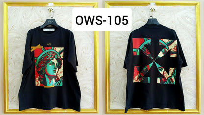 OWS-105 | Off-White Style Graphic T-Shirt – Streetwear Oversized Tee