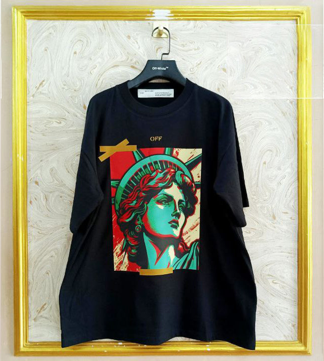 OWS-105 | Off-White Style Graphic T-Shirt – Streetwear Oversized Tee