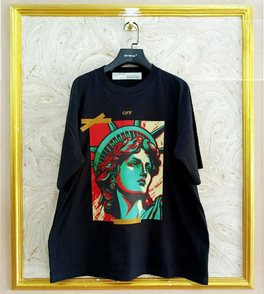 OWS-105 | Off-White Style Graphic T-Shirt – Streetwear Oversized Tee