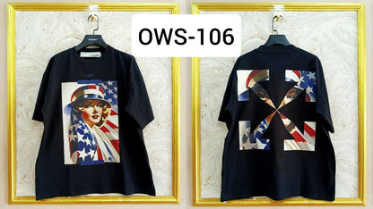 OWS-106 | Off-White Style Graphic T-Shirt – Streetwear Oversized Tee