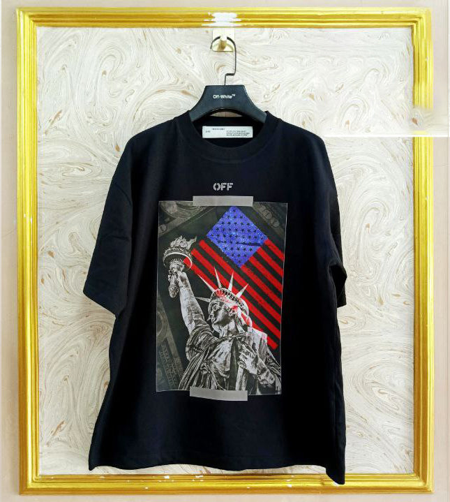 OWS-107 | Off-White Style Graphic T-Shirt – Streetwear Oversized Tee