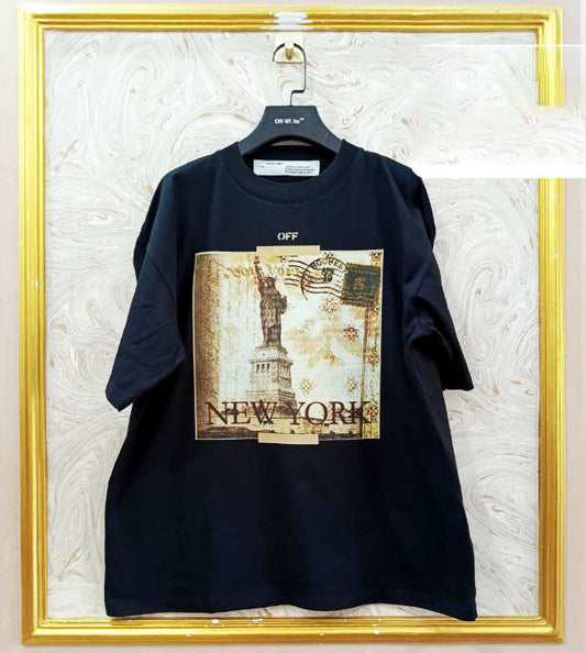 OWS-110 | Off-White Style Graphic T-Shirt – Streetwear Oversized Tee