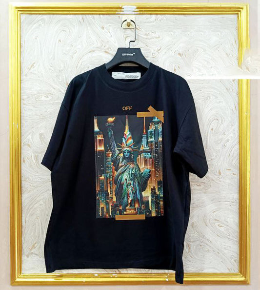 OWS-111 | Off-White Style Graphic T-Shirt – Streetwear Oversized Tee