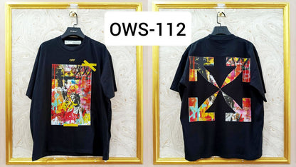 OWS-112 | Off-White Style Graphic T-Shirt – Streetwear Oversized Tee
