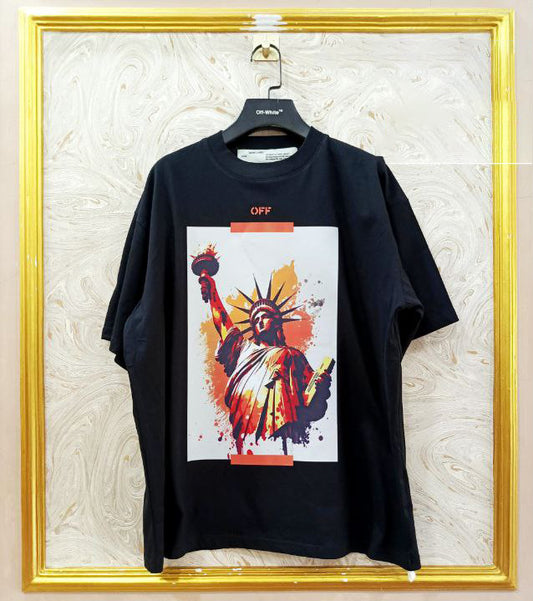 OWS-113 | Off-White Style Graphic T-Shirt – Streetwear Oversized Tee