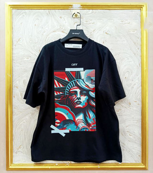 OWS-114 | Off-White Style Graphic T-Shirt – Streetwear Oversized Tee