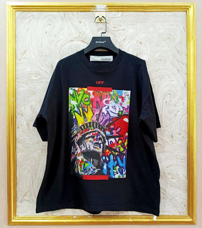 OWS-115 | Off-White Style Graphic T-Shirt – Streetwear Oversized Tee