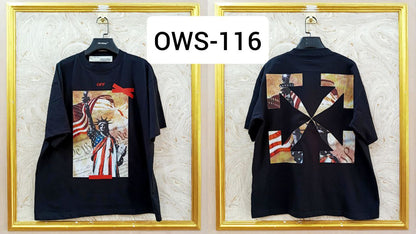 OWS-116 | Off-White Style Graphic T-Shirt – Streetwear Oversized Tee