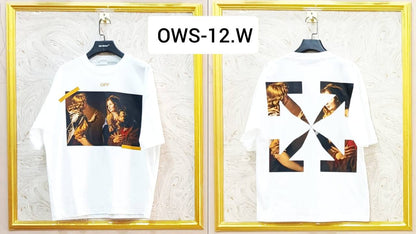 Off-White Inspired White Tee – OWS-12.W Oversized Streetwear