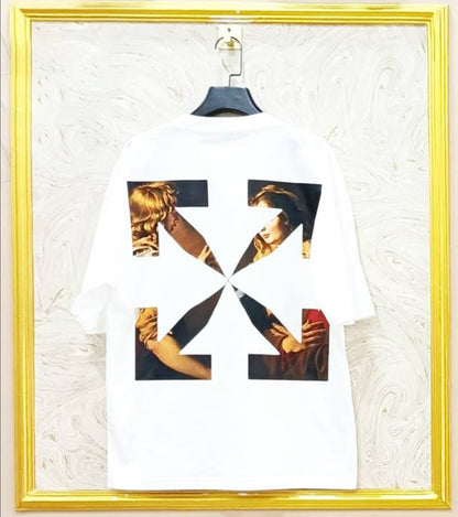 Off-White Inspired White Tee – OWS-12.W Oversized Streetwear