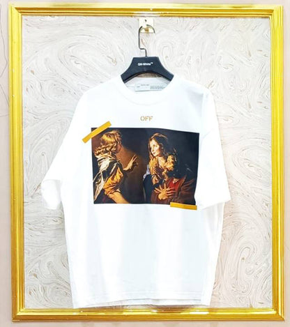 Off-White Inspired White Tee – OWS-12.W Oversized Streetwear