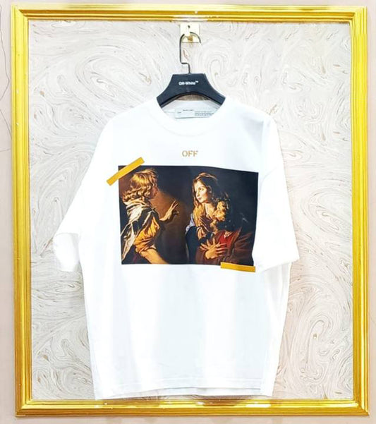 Off-White Inspired White Tee – OWS-12.W Oversized Streetwear