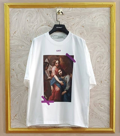 Off-White Inspired White Tee – OWS-13.W Oversized Streetwear