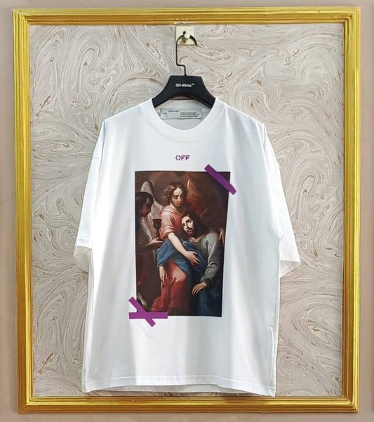 Off-White Inspired White Tee – OWS-13.W Oversized Streetwear
