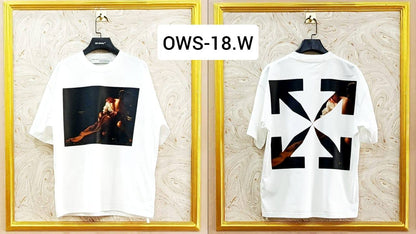 Off-White Inspired White Tee – OWS-18.W Oversized Streetwear