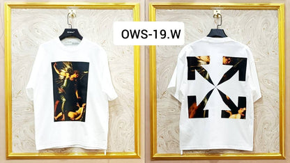 Off-White Inspired White Tee – OWS-19.W Oversized Streetwear
