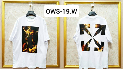 Off-White Inspired White Tee – OWS-19.W Oversized Streetwear