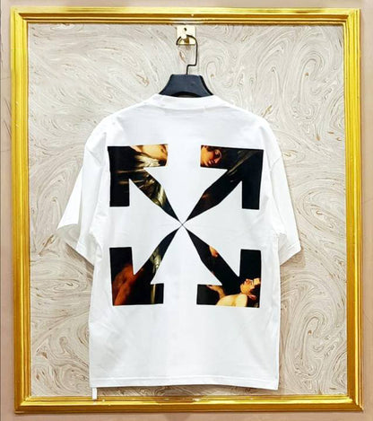 Off-White Inspired White Tee – OWS-19.W Oversized Streetwear