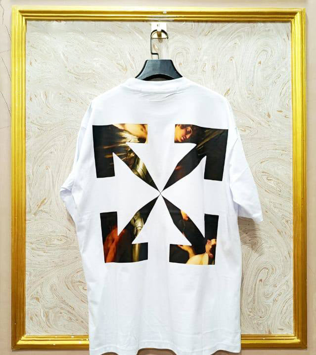 Off-White Inspired White Tee – OWS-19.W Oversized Streetwear