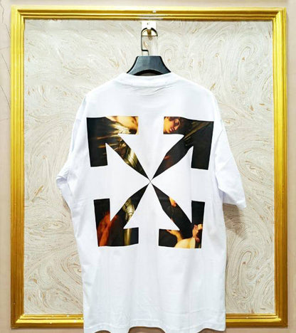 Off-White Inspired White Tee – OWS-19.W Oversized Streetwear