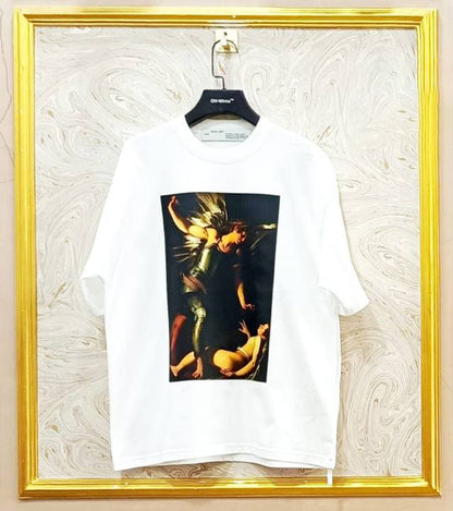 Off-White Inspired White Tee – OWS-19.W Oversized Streetwear