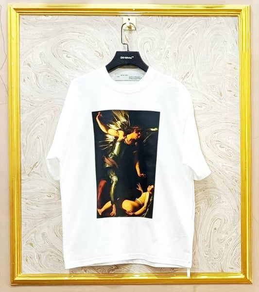 Off-White Inspired White Tee – OWS-19.W Oversized Streetwear