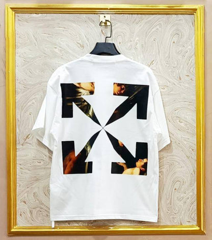 Off-White Inspired White Tee – OWS-22.W Oversized Streetwear