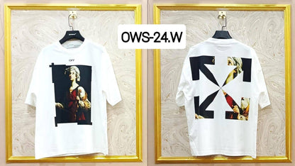 Off-White Inspired White Tee – OWS-24.W Oversized Streetwear