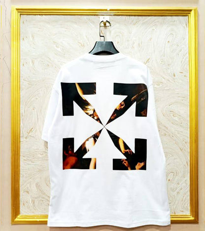 Off-White Inspired White Tee – OWS-26.W Oversized Streetwear