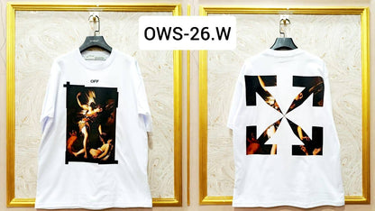 Off-White Inspired White Tee – OWS-26.W Oversized Streetwear