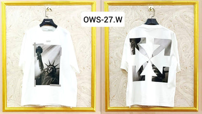 Off-White Inspired White Tee – OWS-27.W Oversized Streetwear