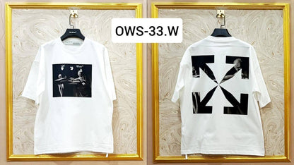 Off-White Inspired White Tee – OWS-33.W Oversized Streetwear