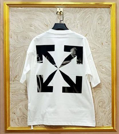 Off-White Inspired White Tee – OWS-33.W Oversized Streetwear