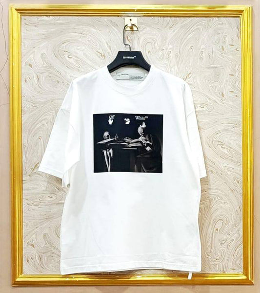Off-White Inspired White Tee – OWS-33.W Oversized Streetwear