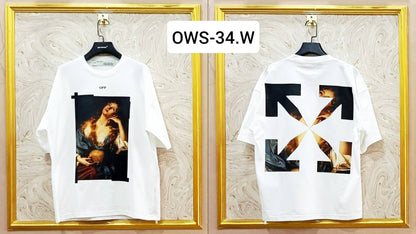 Off-White Inspired White Tee – OWS-34.W Oversized Streetwear