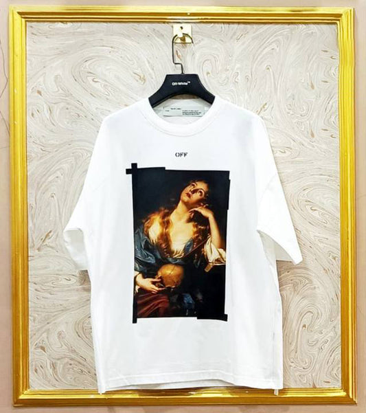 Off-White Inspired White Tee – OWS-34.W Oversized Streetwear