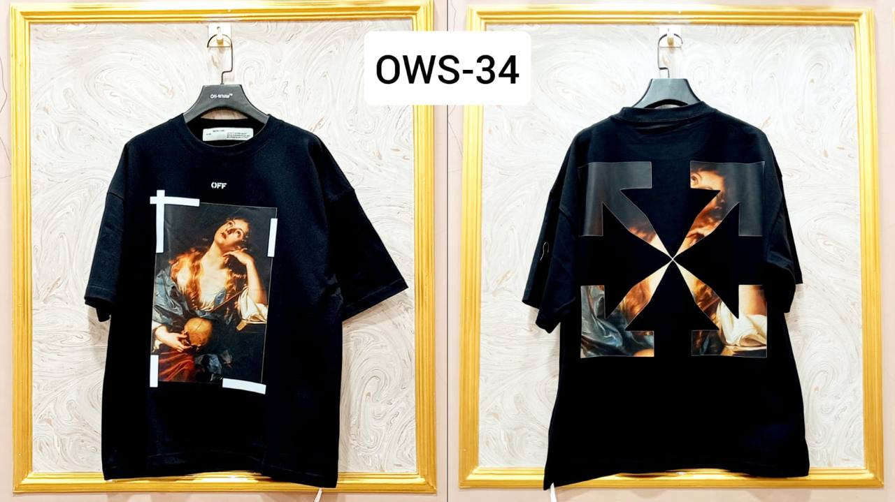 OWS-34 | Off-White Style Graphic T-Shirt – Streetwear Oversized Tee