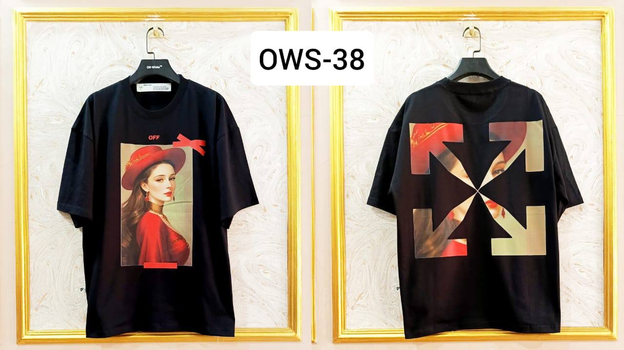 OWS-38 | Off-White Style Graphic T-Shirt – Streetwear Oversized Tee