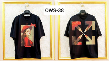 OWS-38 | Off-White Style Graphic T-Shirt – Streetwear Oversized Tee