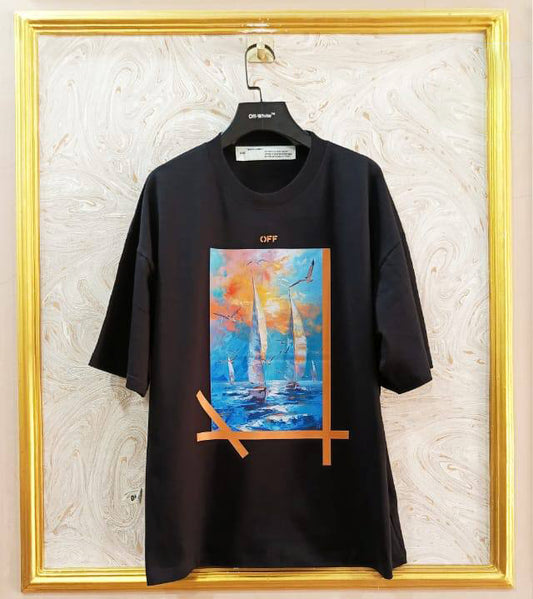OWS-40 | Off-White Style Graphic T-Shirt – Streetwear Oversized Tee