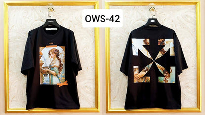 OWS-42 | Off-White Style Graphic T-Shirt – Streetwear Oversized Tee