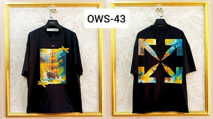 OWS-43 | Off-White Style Graphic T-Shirt – Streetwear Oversized Tee