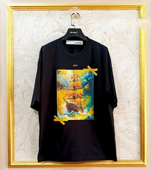 OWS-43 | Off-White Style Graphic T-Shirt – Streetwear Oversized Tee