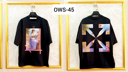 OWS-45 | Off-White Style Graphic T-Shirt – Streetwear Oversized Tee