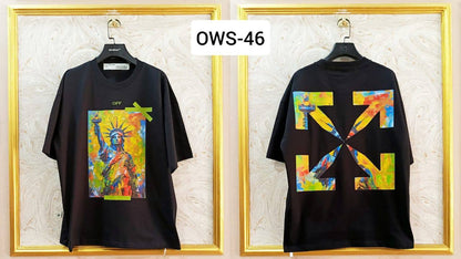 OWS-46 | Off-White Style Graphic T-Shirt – Streetwear Oversized Tee